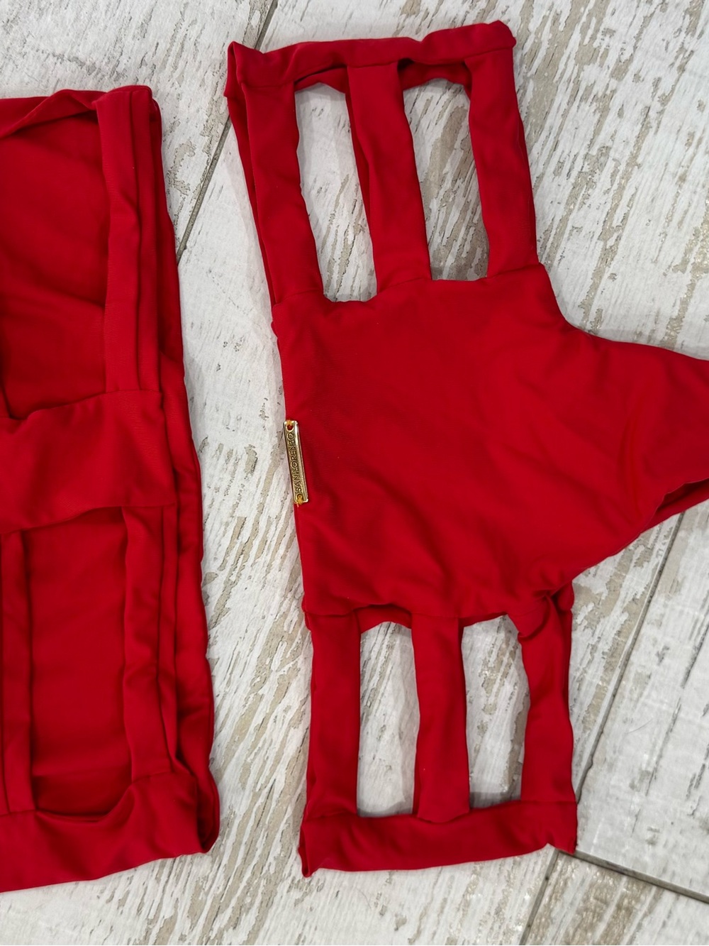 San Lorenzo Red Strappy Cutout Bikini Set